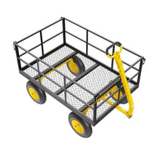 1400 LBS Steel Garden Cart 2-in-1 Utility Wagon with 13" All-Terrain Tires & Mesh Sides
