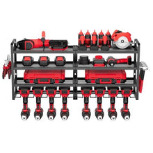 Wall-Mount Power Tool Organizer 4-Tier Rack 8 Drill Holders Screwdriver Holder