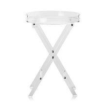 Clear Acrylic Folding Tray Table X-Leg Side Table for Living Room Bedroom & Study