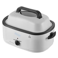 22QT Electric Roaster Oven 1450W Viewing Lid Defrost & Warm Functions Removable Pan & Rack (White)