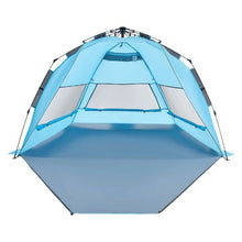 4-Person Pop Up Beach Tent – UPF 50+ Portable Sun Shade Canopy with Carry Bag & Sand Pockets for Camping Fishing & Outdoor Picnic