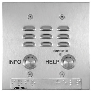 Two Button Double Gang Box Mount VoIP Emergency Phone VIK-E-1600-22-IP