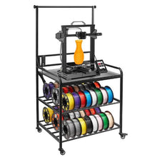 3-Tier 3D Printer Filament Storage Rack with Wheels Filament Holder & Organizer (Black)
