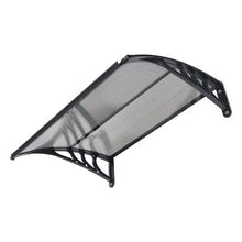 30 x 39 in Door Awning Canopy Polycarbonate Front Door Cover Rain & UV Protection (Smoky Gray)