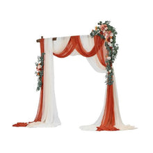 33' Ft Burnt Orange Wedding Arch Draping Fabric Reception Backdrop Wedding Decoration Artificial Wedding Arch Flowers Kit XH-HQ07 (Pack of 5)