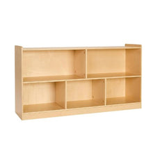 45-Inch Montessori Bookshelf 5-Section Toy Storage Organizer for Kids Daycare Furniture (Brown)
