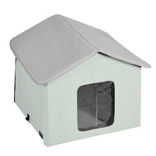Heated Outdoor Cat House with Adjustable Temperature and Timer Foldable Shelter Heated Pad for Winter Green (Medium)