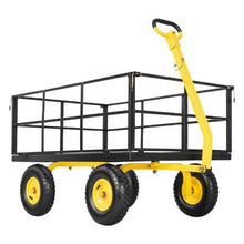 1400 LBS Steel Garden Cart Utility Wagon with 13" Tires & Detachable Mesh Sides