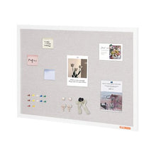 36" x 24" White Cork Board with Linen Surface Board for Home School Office
