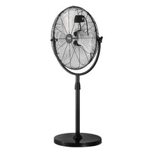 18-Inch Industrial Pedestal Fan - 3-Speed Adjustable Height Standing Fan (Black)