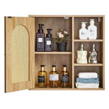 Wall-Mounted Bathroom Cabinet with Door Adjustable Shelf (5 Levels) Over-the-Toilet Storage for Laundry Kitchen Restroom