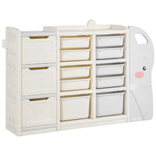 Elephant-Shaped Toy Organizer with Movable Bins