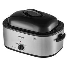 22QT Electric Roaster Oven 1450W Metal Self-Basting Lid Defrost & Warm Functions Removable Pan & Rack