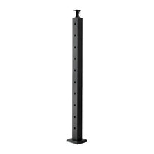 36" Black Stainless Steel Stair Railing Post with Pre-Drilled 30° Holes
