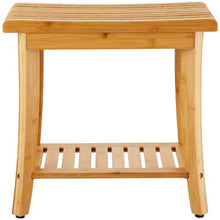 Waterproof Bamboo Bath Bench with Storage Shelf 330 LB Capacity for Bathroom & Outdoor