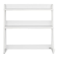 2-Tier Desktop Bookshelf Organizer White 37.4" Storage Rack (White)