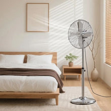 16-Inch Industrial Pedestal Fan - 1,450 CFM High Velocity 3-Speed Oscillating Standing Fan (Silver)