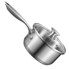 2.5 QT Stainless Steel Saucepan with Steamer with Glass Lid for for Oven Dishwasher Induction Cooker