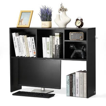 Desktop Bookshelf 1-Tier Wood Display Shelf Organizer (Black)