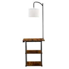 3-Tier Floor Lamp Table with Shelves & Charging