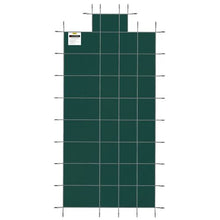 18x36 ft Pool Safety Cover with 4x10 ft Center End Step Mesh Winter Cover (Green)