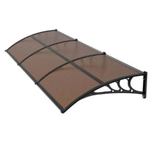 38 x 117 in Door Awning Canopy Polycarbonate Front Door Cover Rain & UV Protection (Brown)