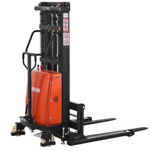 3300 lbs Load Capacity Semi Electric Pallet Stacker Adjustable Fork Width