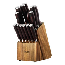15-Piece Kitchen Knife Set with Block & Sharpener High Carbon Stainless Steel