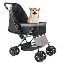 44 lbs Pet Stroller Foldable 4 Wheels Dog Stroller with Brake up to Travel Camp GS303