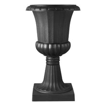 26.4" Plastic Urn Planters Classic Flower Pots for Indoor & Outdoor Décor (Set of 2) Black