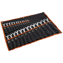 25-Piece Metric Open-End Wrench Set 6–32 mm Carbon Steel with Roll-Up Pouch