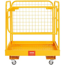 1200 lbs Forklift Safety Cage  with Lockable Swivel Wheels for Aerial Work