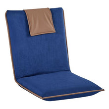 6-Position Adjustable Folding Floor Gaming Chair with Back Support (Dark Blue)