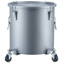 8 Gal Fryer Grease Bucket, Oil Disposal Caddy with Caster Base Rust-Proof Carbon Steel Lock Clips Lid Filter Bag for Hot Cooking Oil (Gray)