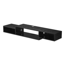 59 Inch Floating TV Console Wall Mount Entertainment Center with Storage & Power Outlet (Black)