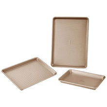 Carbon Steel Baking Pans Set Easy to Clean for Baking Cookie Cake Muffin Bread (3 Pieces)