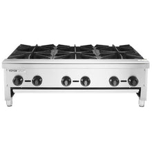 Commercial 6-Burner Gas Stove 168,000 BTU Propane/Natural Gas Range Stainless Steel