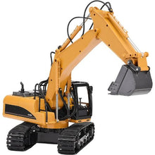 15-Channel 3-in-1 RC Excavator 1:14 Scale Digger with Metal Shovel Lights & Sound Remote Control Vehicle for Kids – Includes 2 Batteries
