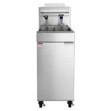 Commercial Propane Deep Fryer 90,000 BTU 40 LBS 2 Baskets 3-Tube Burner Stainless Steel Fryer Cart