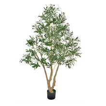 6 ft Artificial Olive Tree with Black Pot for Home Office Living Room