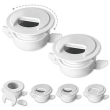 Patented “Twist Lock Grommet” Tool-Free Self Securing and Locking Wire/Cable Pass-Thru, with Adjustable Cap Slider Opening