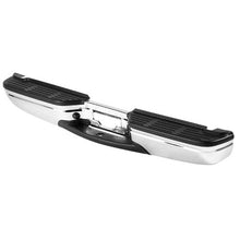 Rear Step Bumper for 1999-2007 Ford F250/F350 Super Duty Chrome Steel Assembly with License Plate Light & Step Pad Replacement for FO1101141