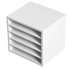 13.9" x 12" x 13" Literature Organizer 5-Compartment Office Mailbox with Adjustable Shelves for Office Home Classroom Mailrooms (White)