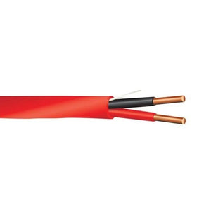 18/2C FPLR Solid PVC Riser Unshielded 75C Fire Alarm Cable 300V
