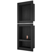 16 x 16 & 16 x 20 Inch Recessed Shower Niche Triple Shelf Waterproof Ready for Tile (Black)