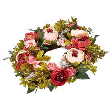 19 Inch Pink Peonies Hydrangeas Year Round Wreath Artificial Decorative Wreath WA53362