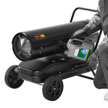 125,000 BTU Forced Air Torpedo Heater with Wheels & Temp Control for Jobsite/Garage/Warehouse/Workshop