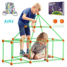 85 PCS Glow-in-the-Dark Fort Building Kit for Kids, STEM Construction Toy with 55 Rods & 30 Balls, Ages 4–8+
