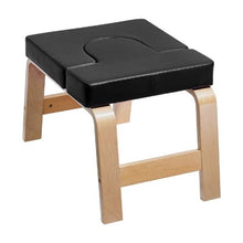 Yoga Headstand Bench – 300lbs Capacity Inversion Chair with Wood Frame & PU Pad for Balance Training Fatigue Relief (Black)