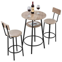 23.5 In Bar Table Set with Two Stools for Office Desk Breakfast Corner (Light Gray Black)
